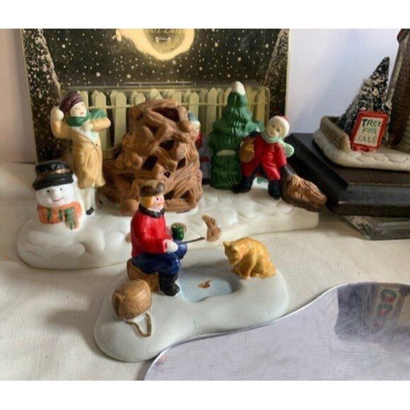 Porcelain Winter Village Collectible Set by Dickensville & Victorian Village - Picture 2 of 5